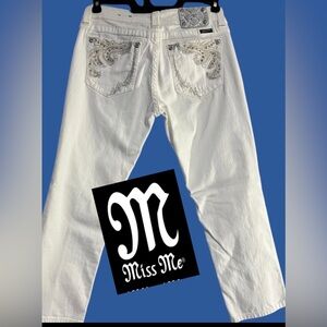 Miss Me Cropped Skinny Jeans Oyster Color Size 30 2% Elastane